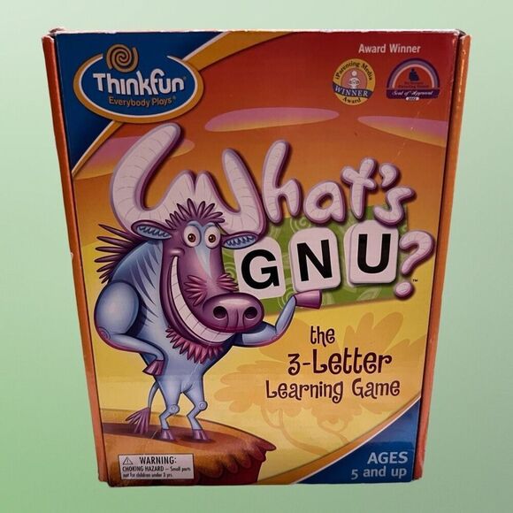 ThinkFun What's Gnu 3-Letter Learning Game for Kids COMPLETE - Picture 1 of 6
